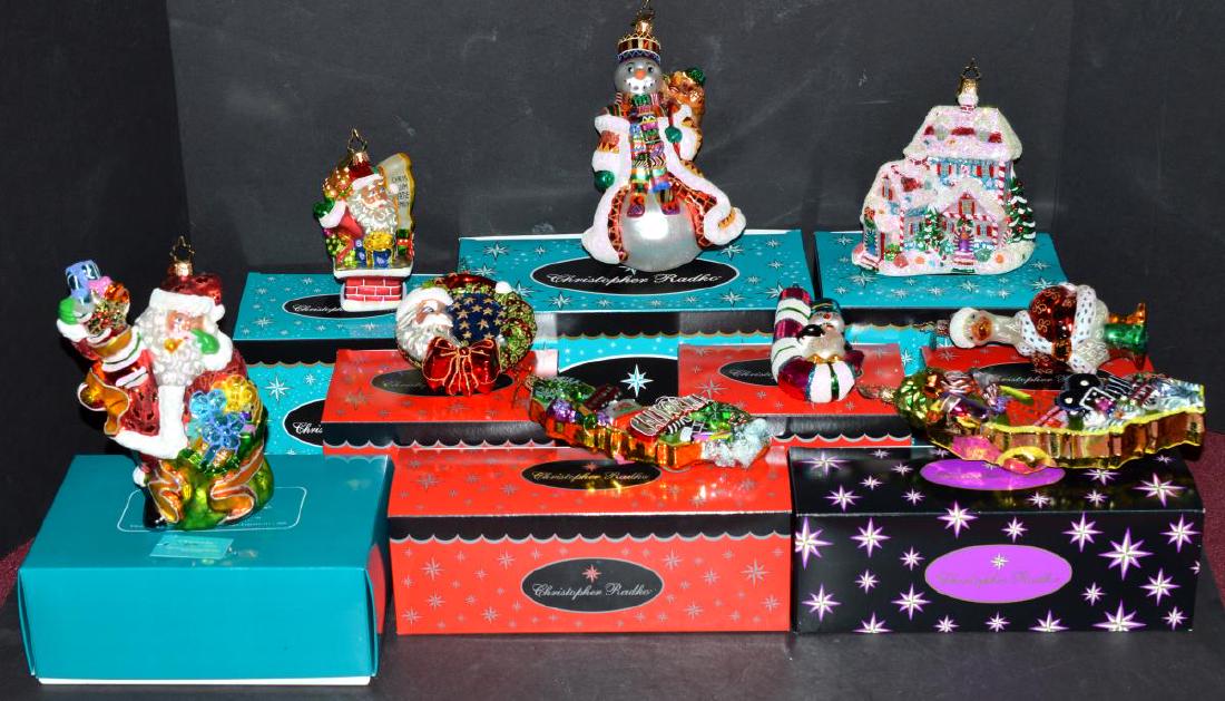 9 Christopher Radko Christmas Ornaments with Boxes (1 of 4)