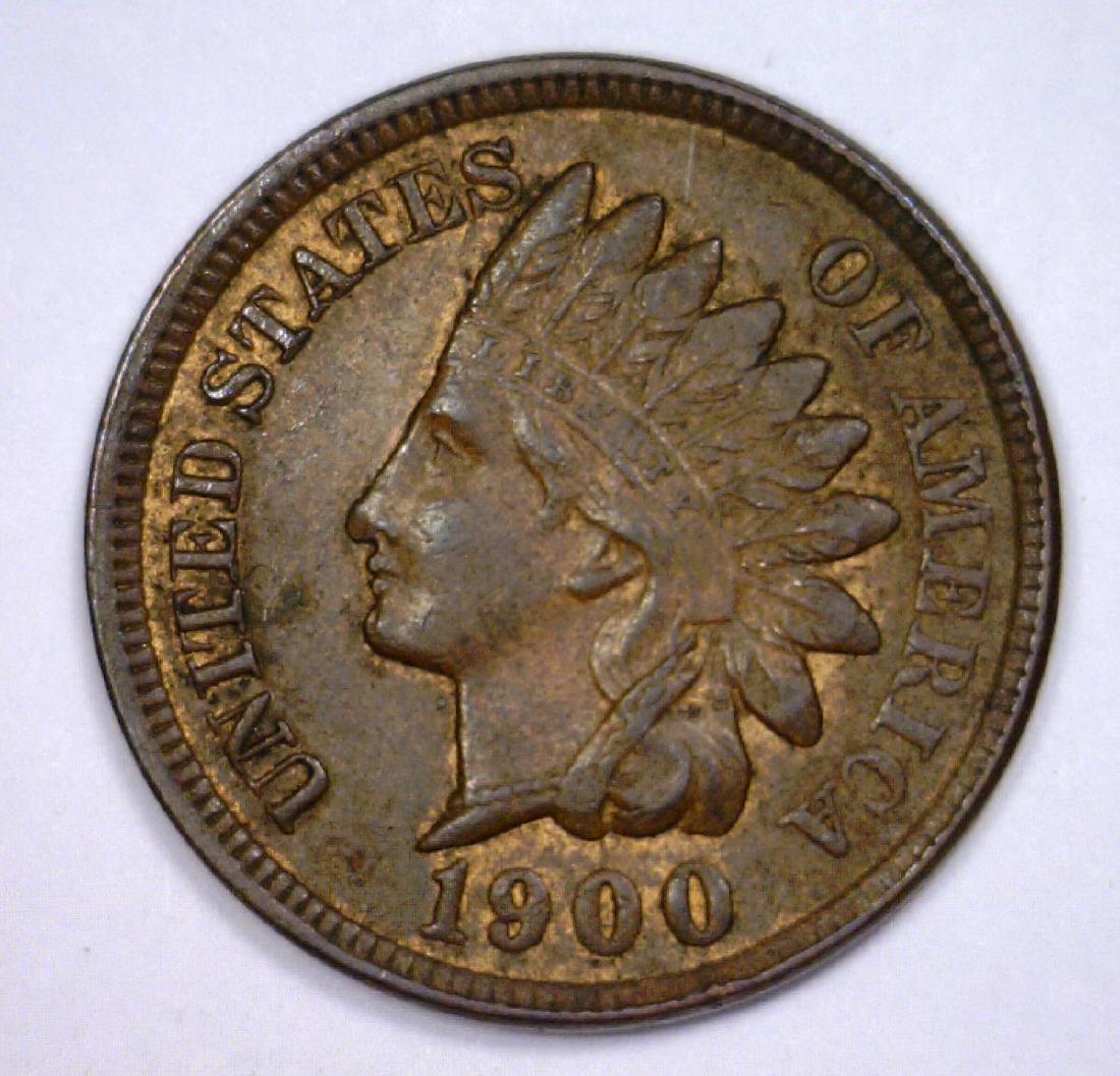 1900 Indian Head Cent About Uncirculated AU+ (1 of 2)