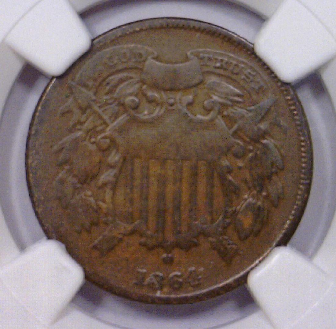 1864 Two Cent Piece SMALL MOTTO Variety NGC VG8 (1 of 4)