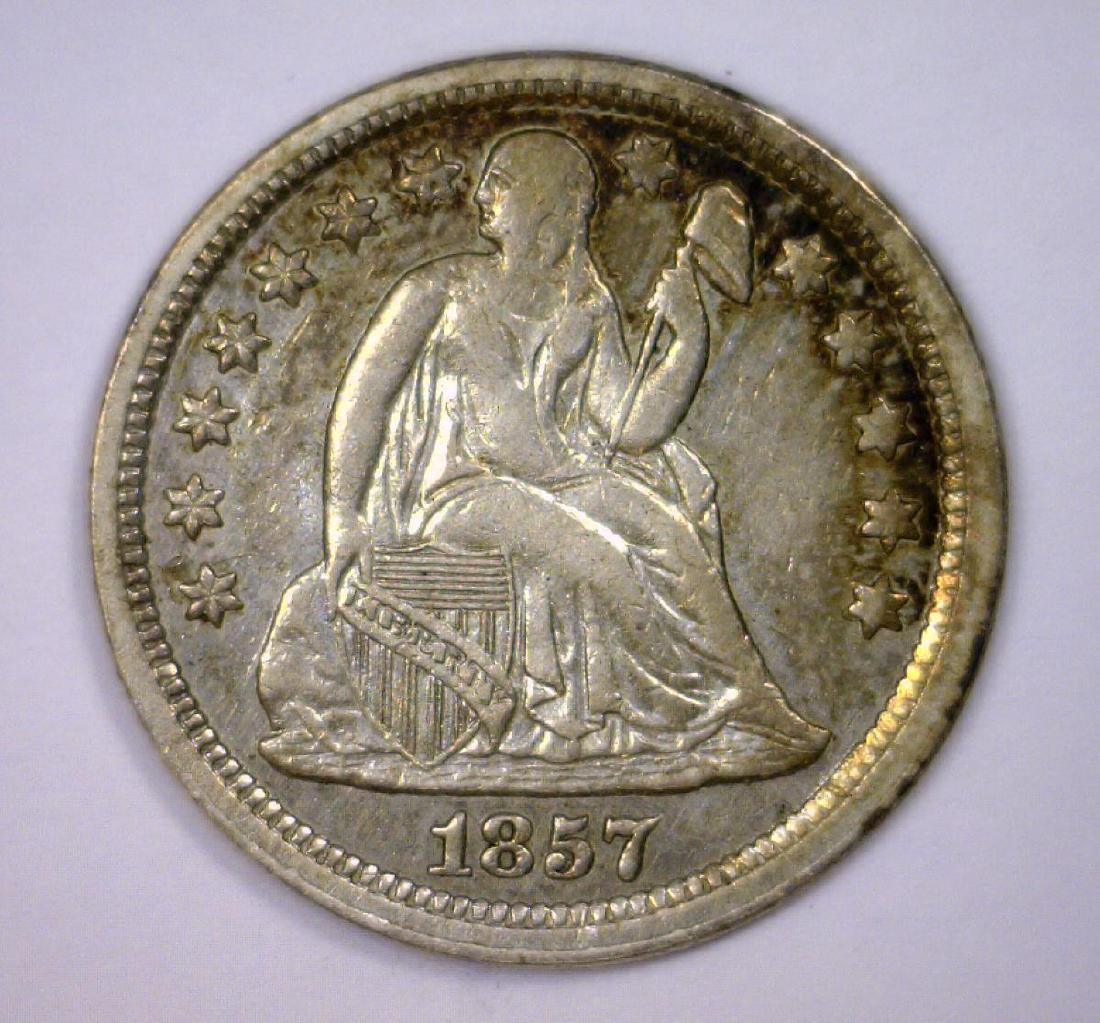 1857 Seated Liberty Silver Dime Nice Extra Fine XF (1 of 2)