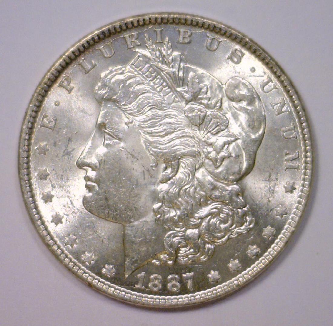 1887 Morgan Silver Dollar UNC Uncirculated BU (1 of 2)