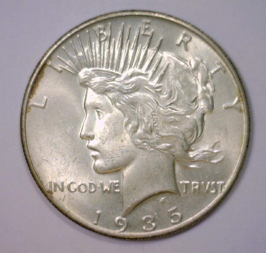 1935 Peace Silver Dollar UNC Uncirculated BU (1 of 2)