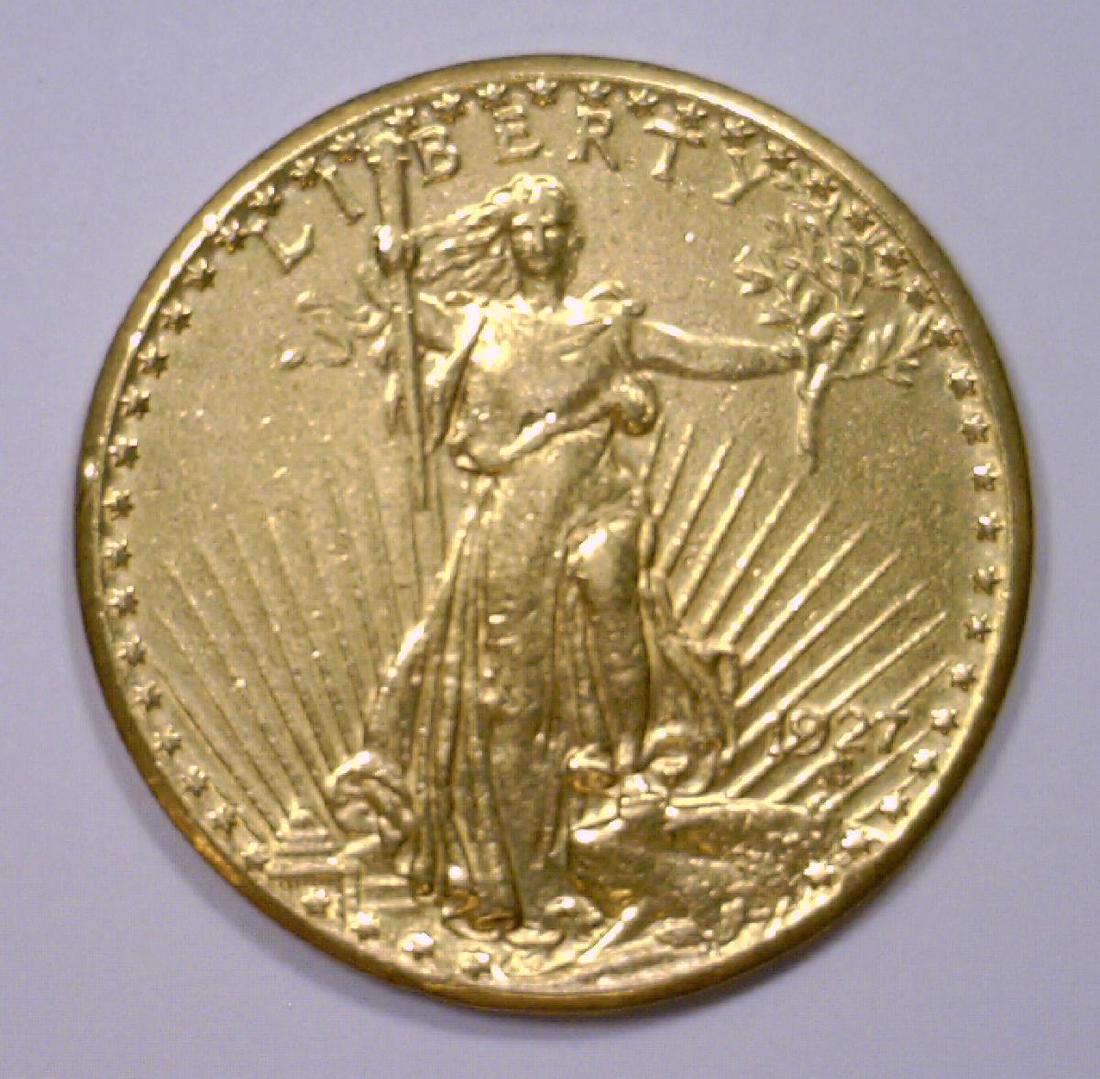 1927 $20 St Gaudens Double Eagle XF det. Polished: 1927 $20 St Gaudens Double Eagle XF det. Polished. .9675 AGW