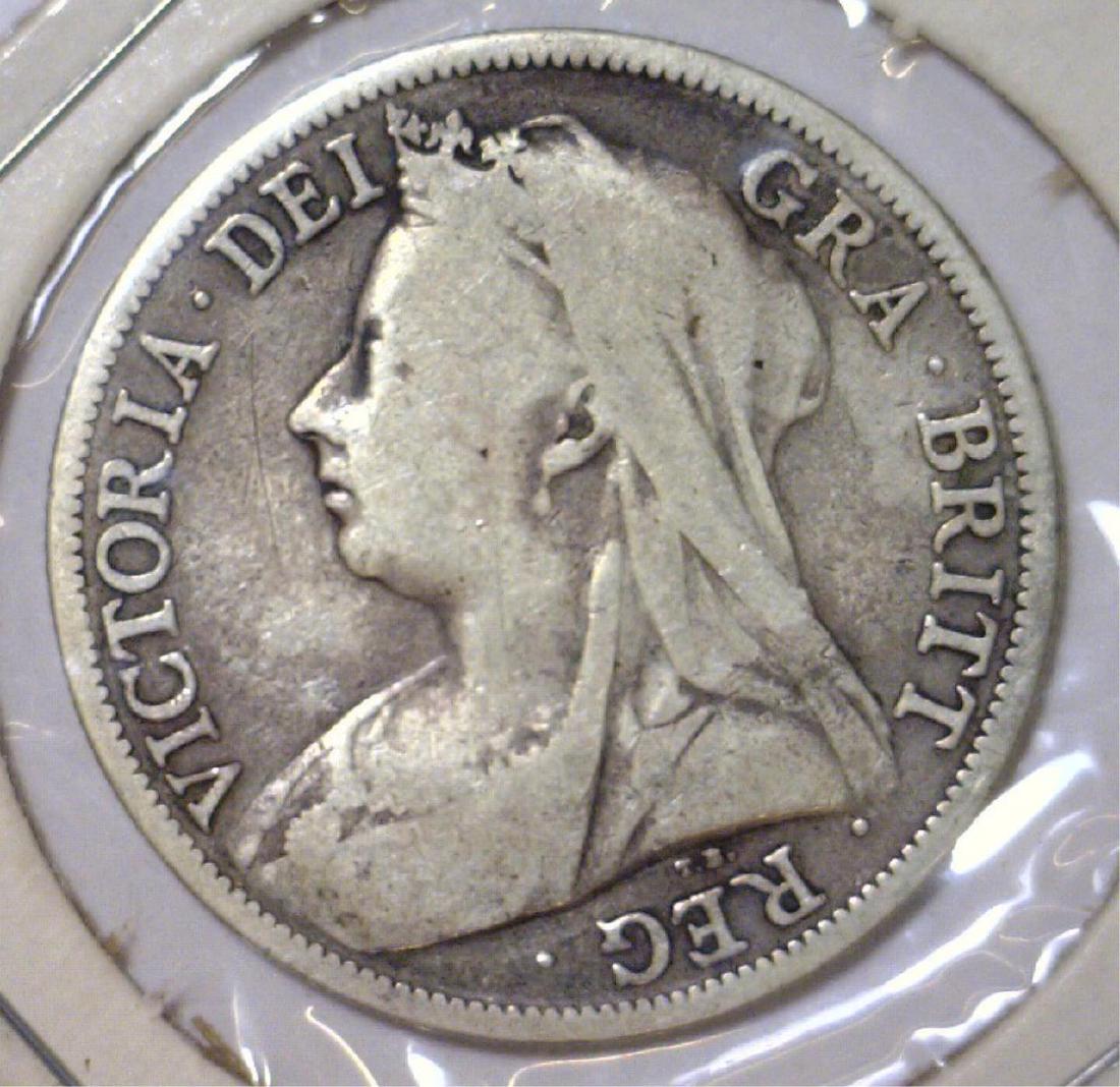 1895 Silver Half Crown Great Britain KM 782 Fine