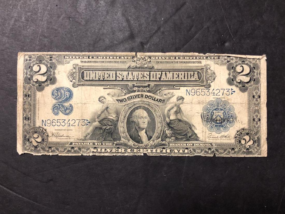 1899 $2 Silver Certificate Mini Porthole VG (1 of 2)