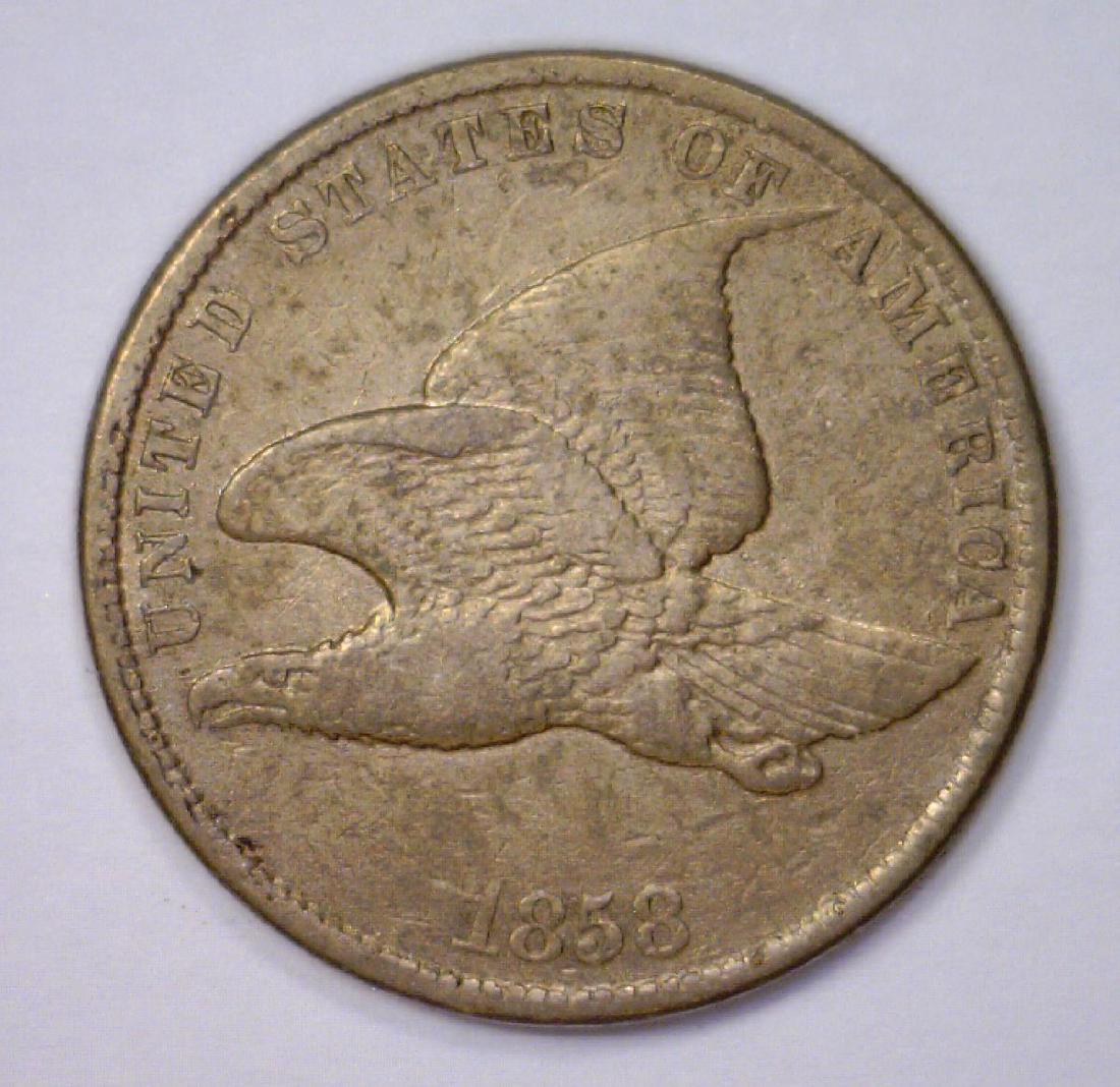 1858 Flying Eagle Cent Small Letters Var. Fine F+ (1 of 2)