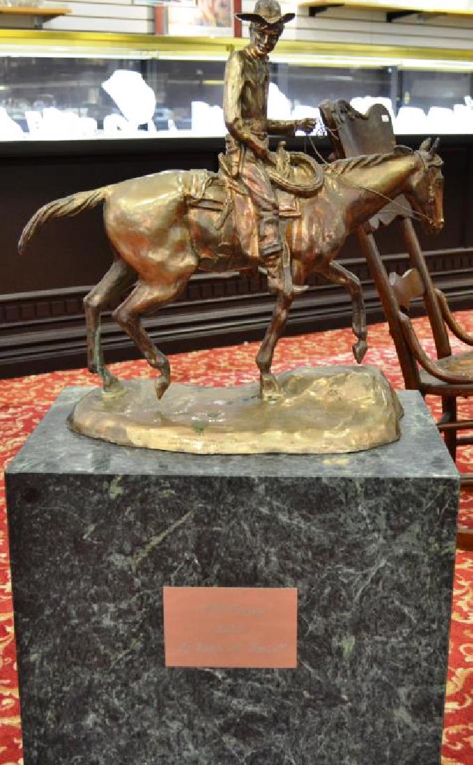 After C.M Russell Silver "Will Rogers" Statue (1 of 4)