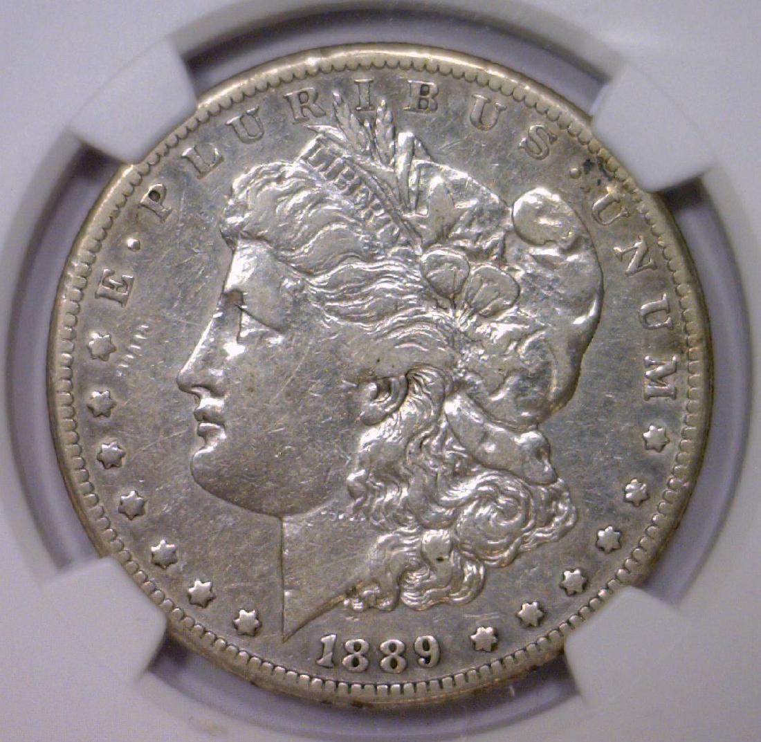 1889-CC Morgan Silver $1 Key NGC VF details clnd (1 of 3)