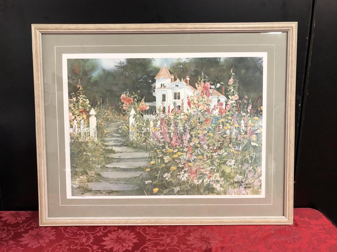 Carolyn Blish Pathway Signed Numbered Framed Print: Carolyn Blish "Pathway to the Past", a signed and numbered limited edition print released in June 1992. This is print #126 of 950, and is pencil signed in the lower right corner. Beautiful watercolor