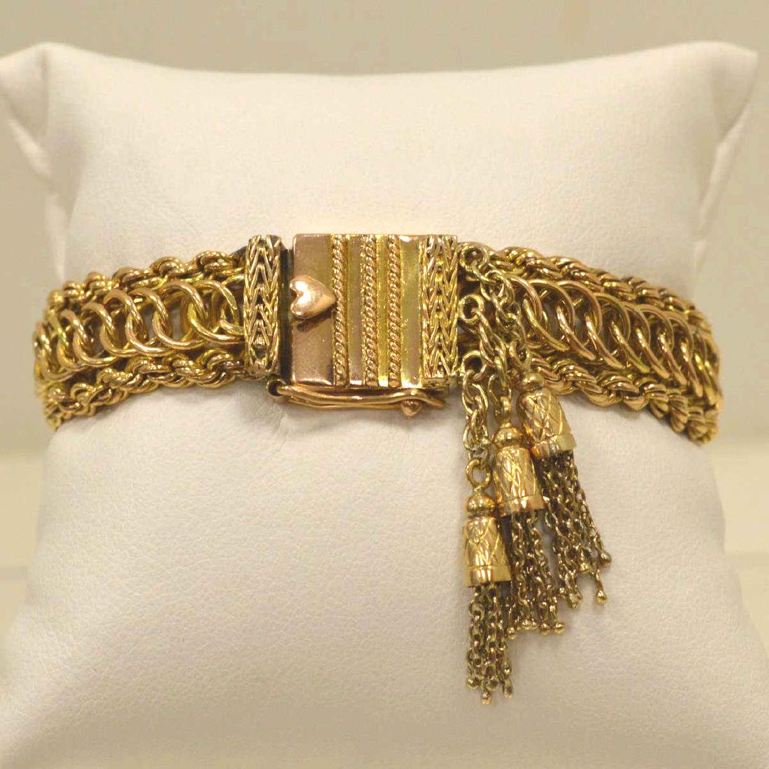 14kt yellow gold woven link bracelet (1 of 4)
