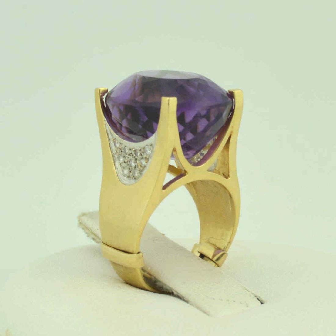 14kt yellow gold amethyst and diamond ring (1 of 4)