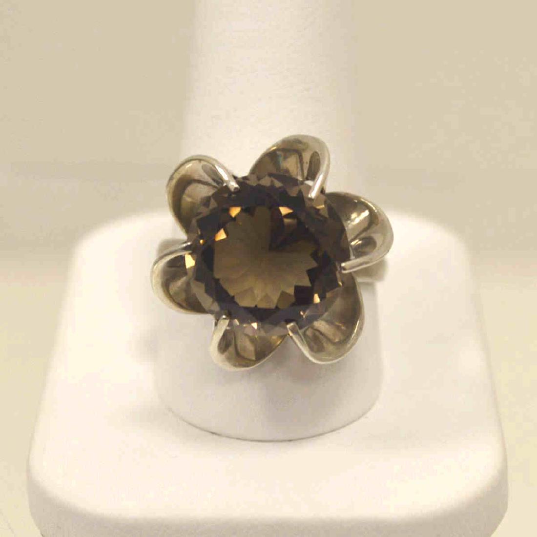 Sterling Sliver smoky quartz ring (1 of 5)