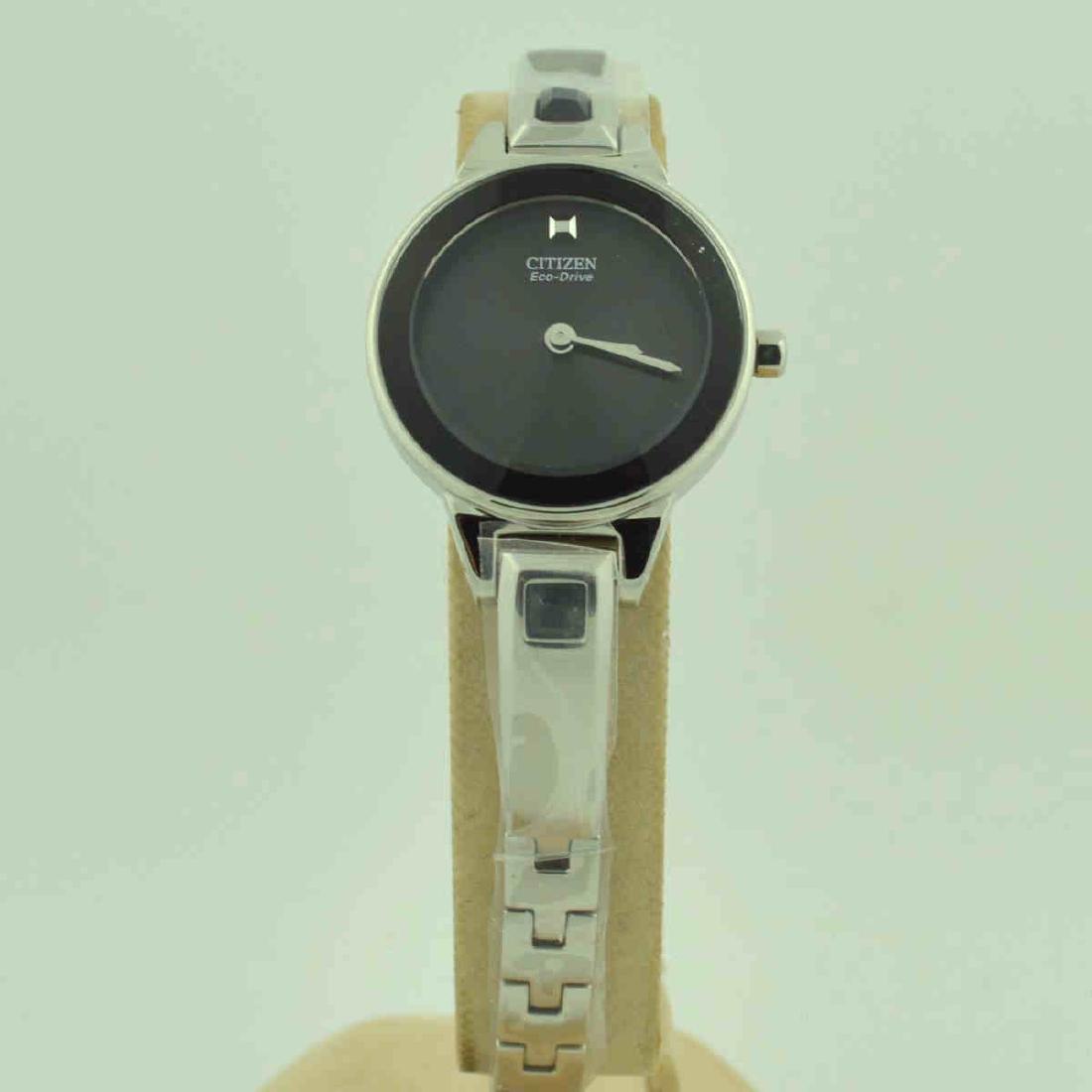 Lady's Stainless Steel Eco Drive watch with box: Lady's Stainless Steel Eco Drive watch with box