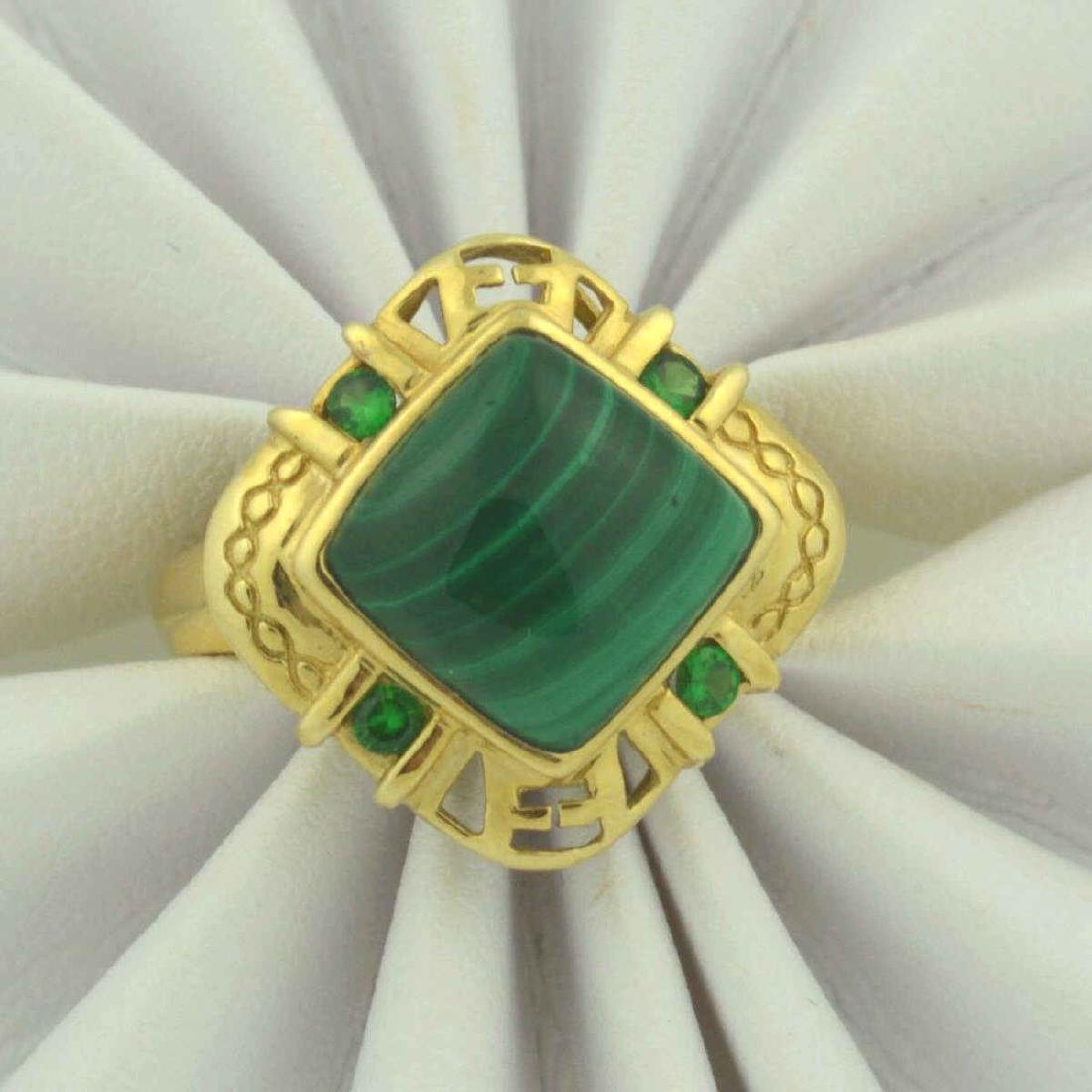 Lady's 14kt y/g Malachite ring (1 of 6)