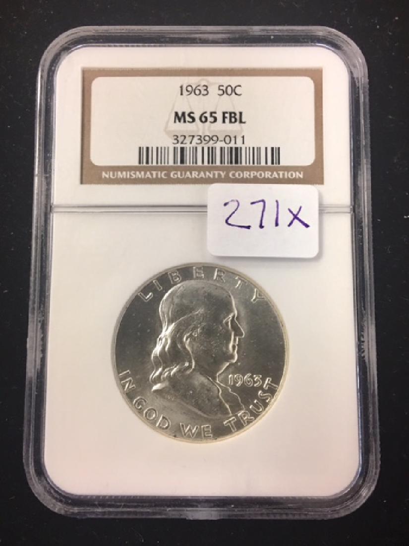 1963 Franklin Half FULL BELL KEY NGC MS65 FBL (1 of 2)