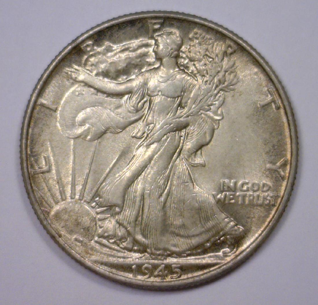 1945 Walking Liberty Silver Half Uncirculated BU (1 of 2)