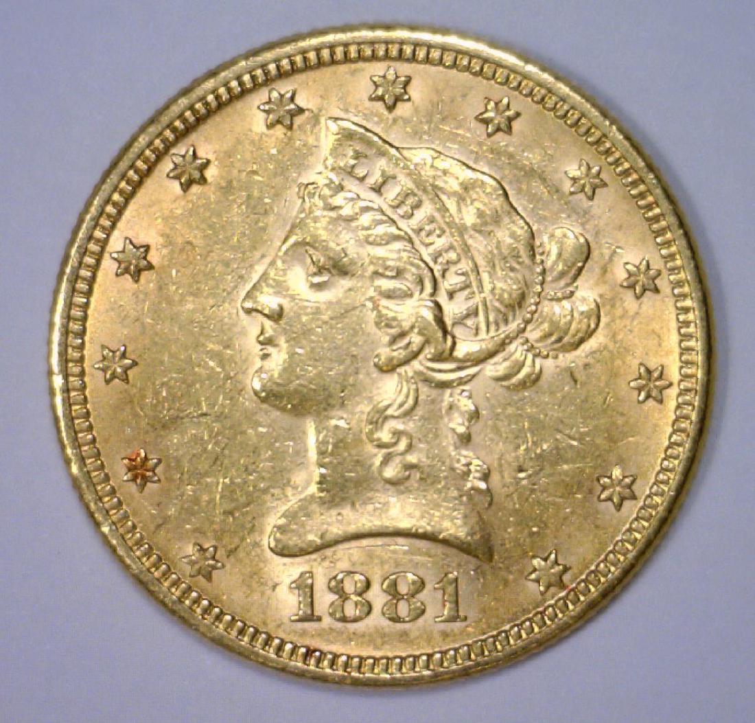 1881 $10 Liberty Gold Eagle Uncirculated BU (1 of 2)