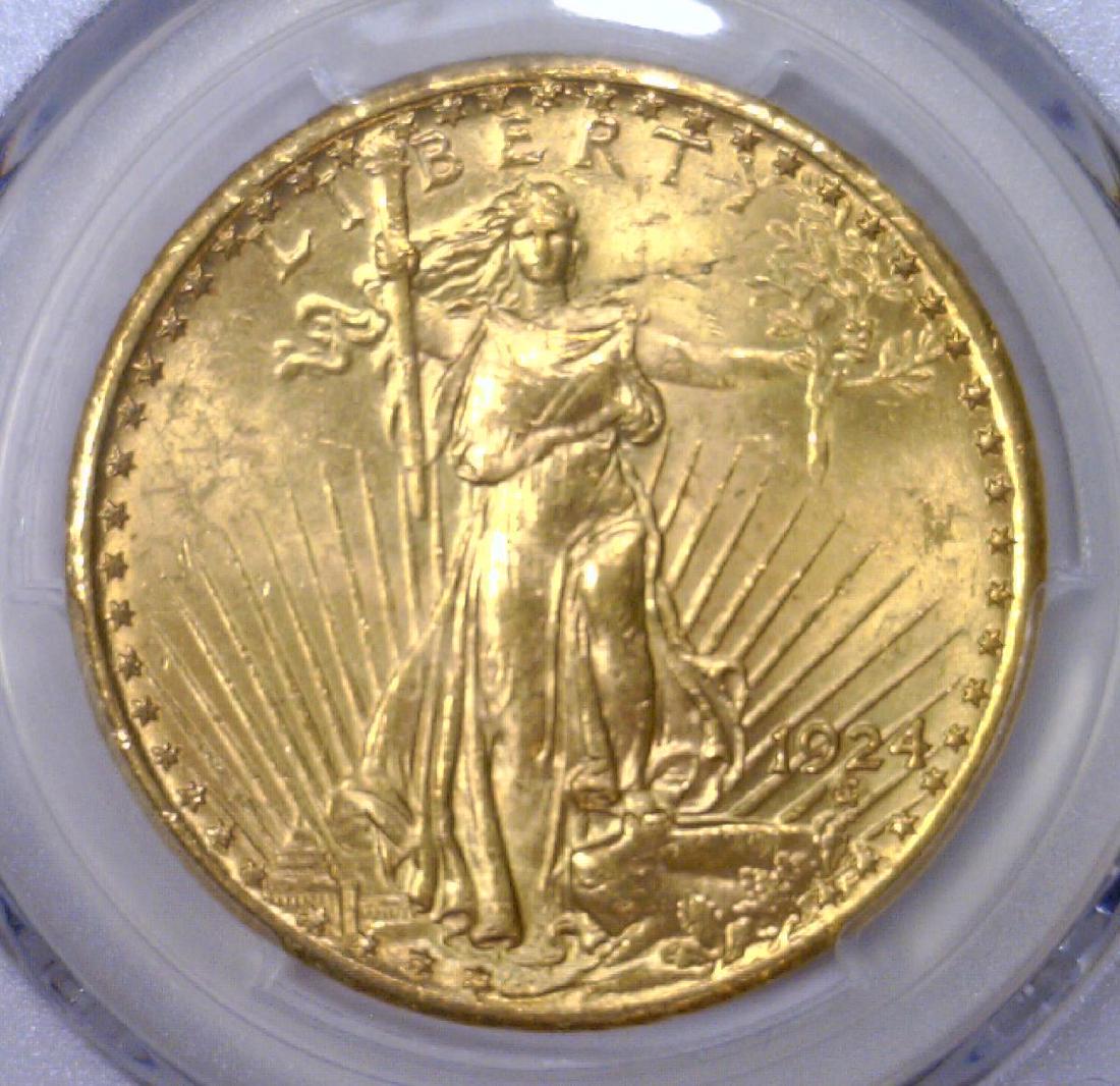 1924 $20 St. Gaudens Gold Double Eagle PCGS MS61 (1 of 3)