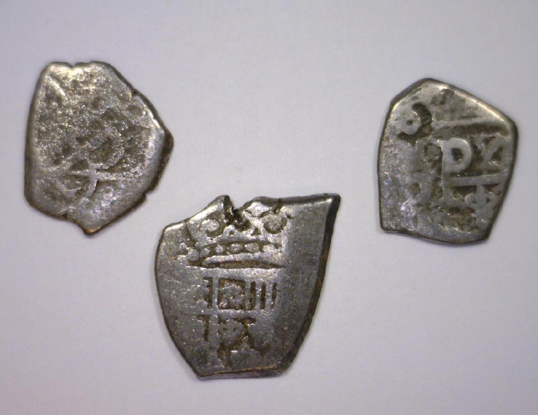 Spanish Colonial Cob Trio 1665-1746 Philip Carlos (1 of 2)