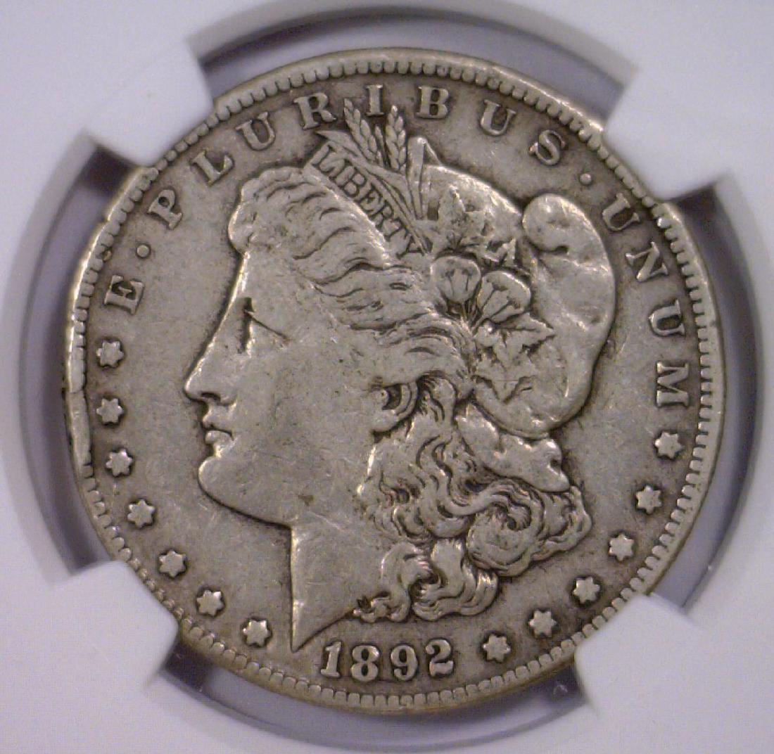 1892-CC Morgan Silver $1 Carson City NGC VF detail (1 of 3)