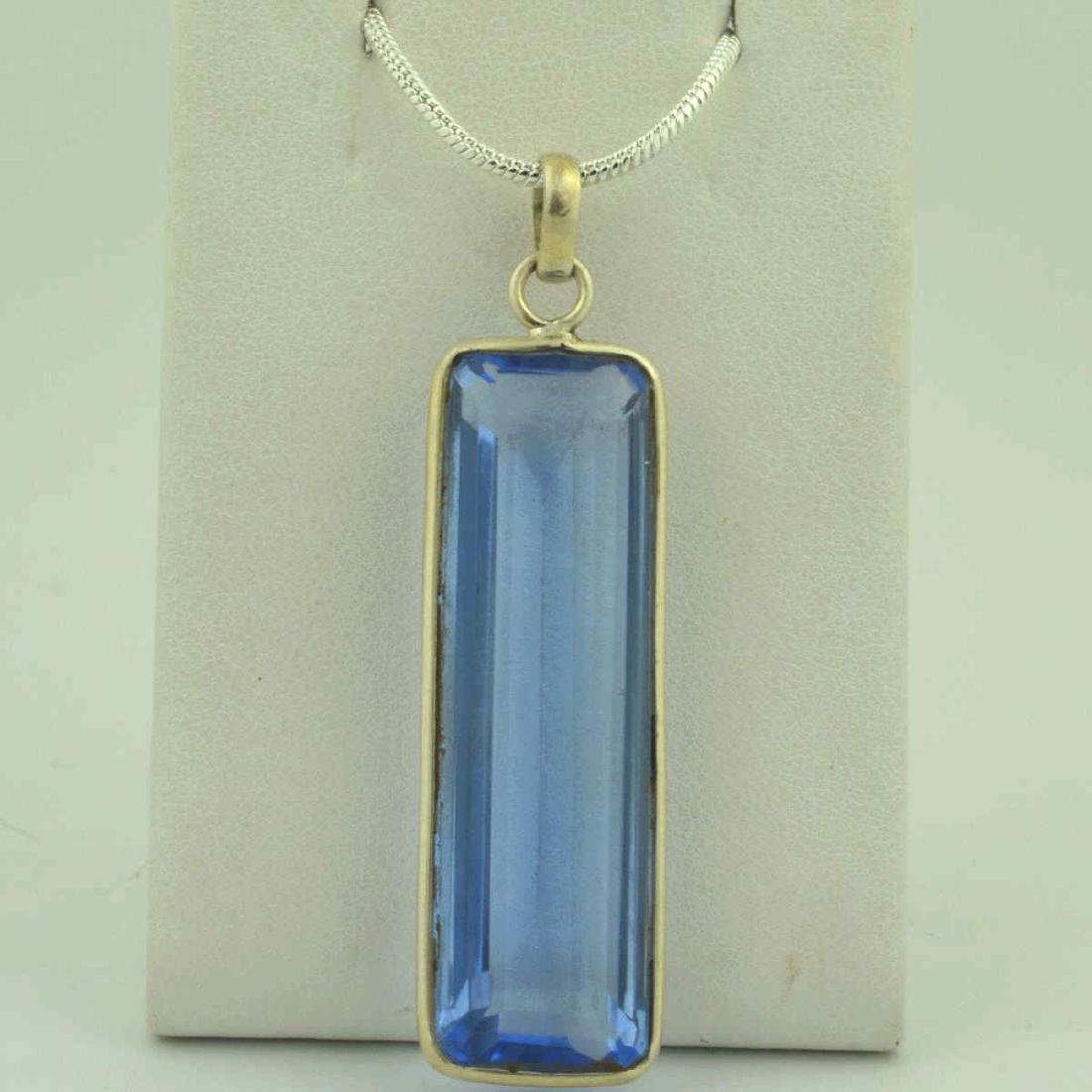 Sterling Silver Blue Topaz Necklace (1 of 5)