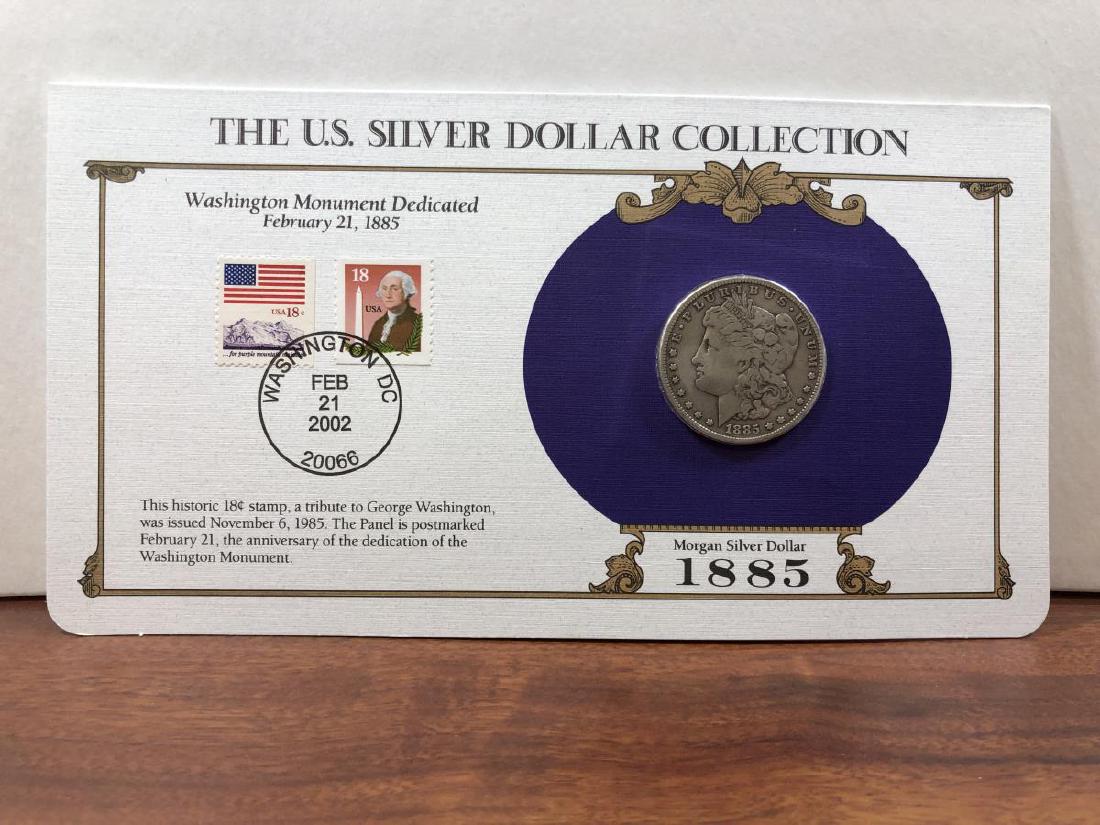 1885 Morgan Silver $1 & Historical Stamp Card (1 of 2)