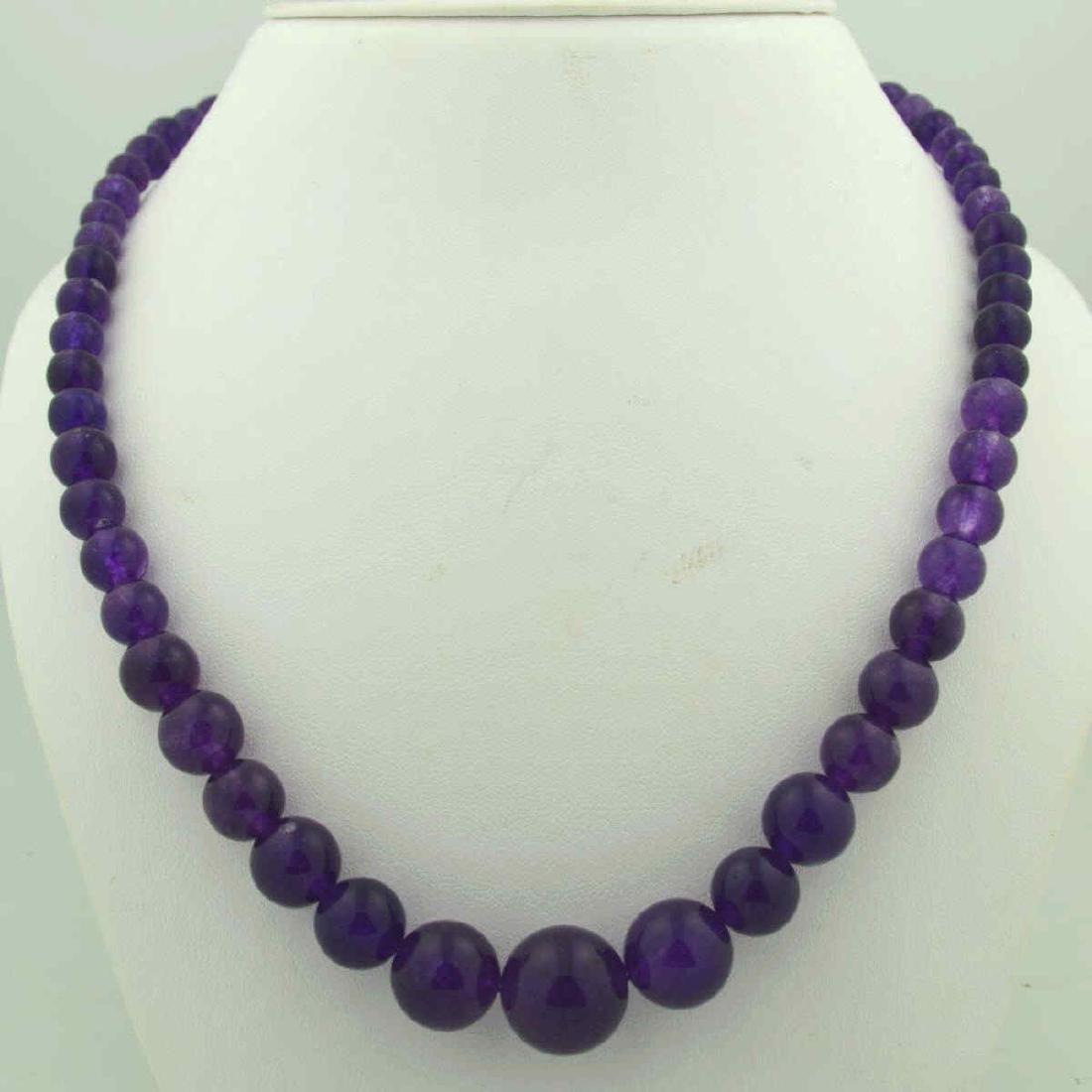 Graduated Amethyst Bead Necklace (1 of 3)