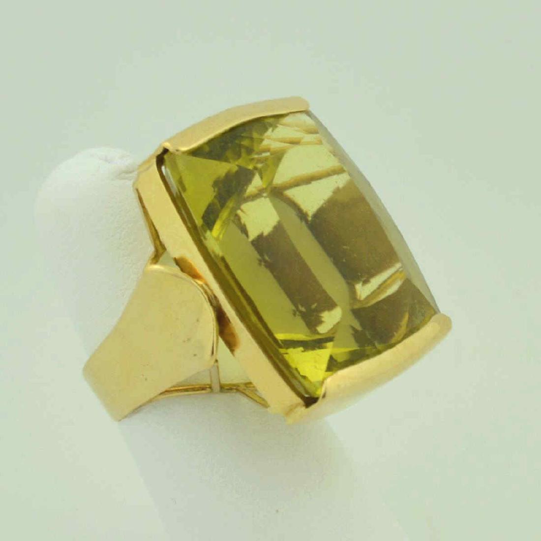 14kt yellow gold green quartz ring (1 of 3)