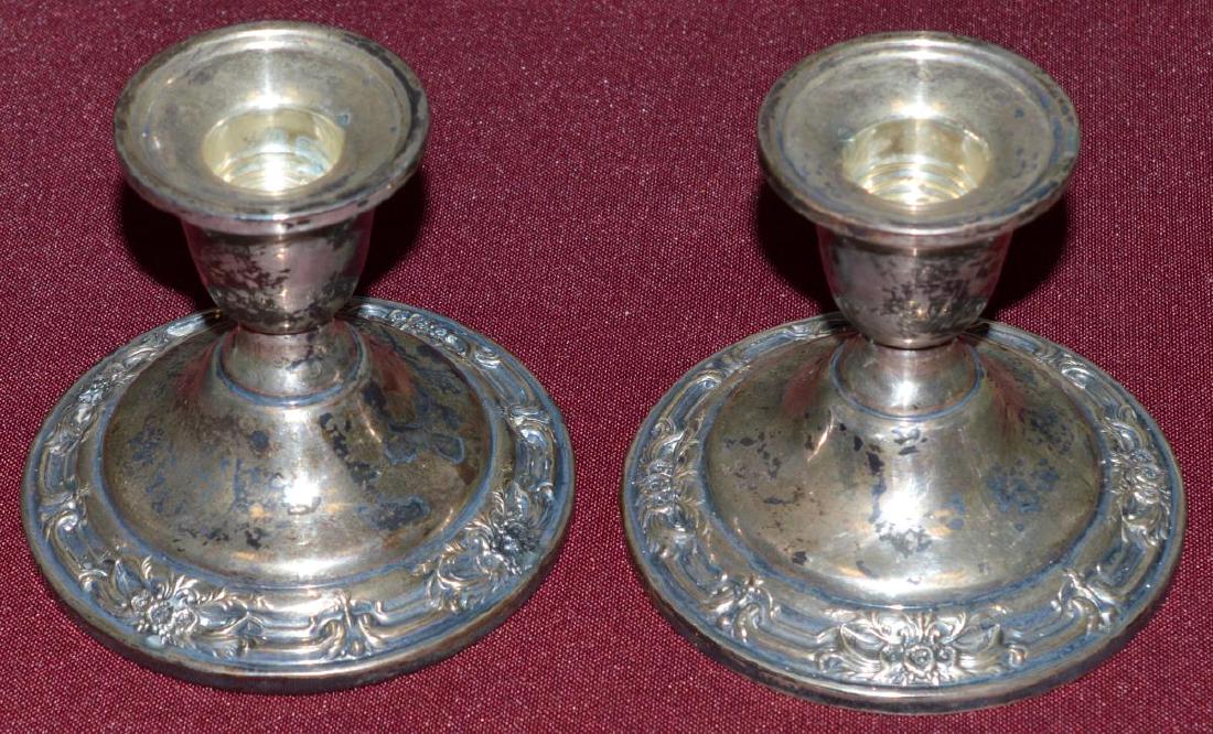 Pair of Sterling Silver Candlestick Holders (1 of 3)