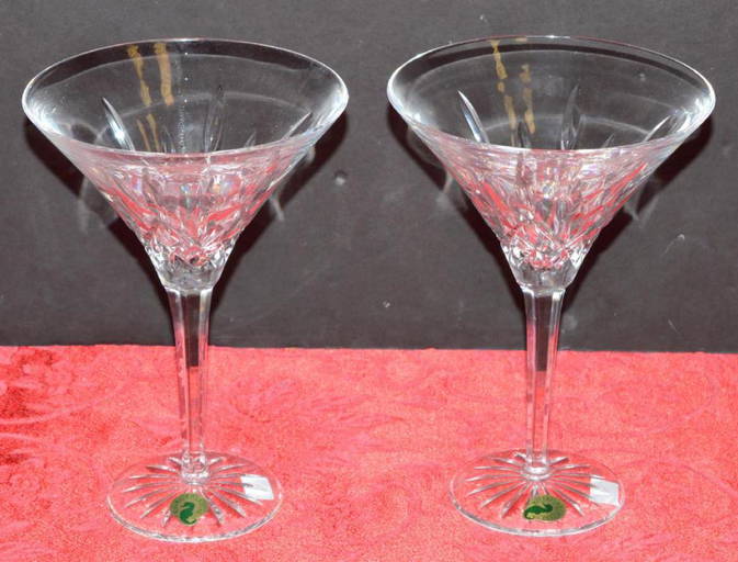 Two Waterford Lismore Crystal Martini Glasses Feb 02, 2019