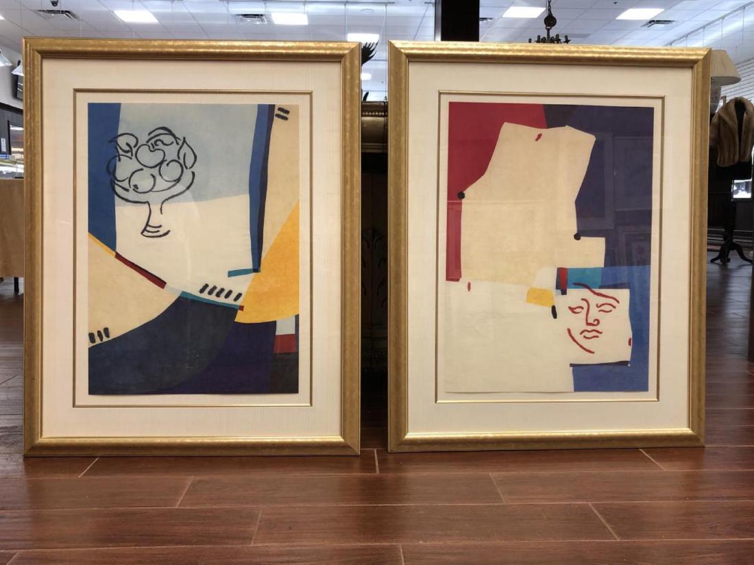 Pair Framed Colorful Modern Abstract Dali Style (1 of 9)