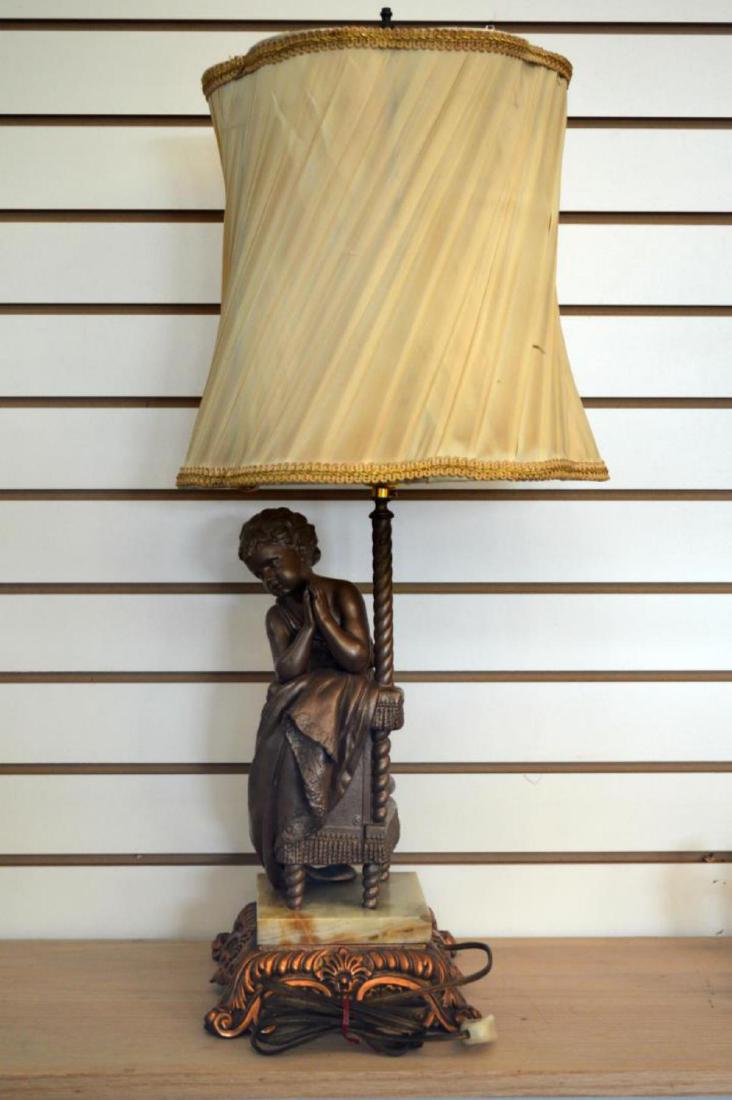 G.P. Kato Marble & Brass Figural Electric Lamp (1 of 4)
