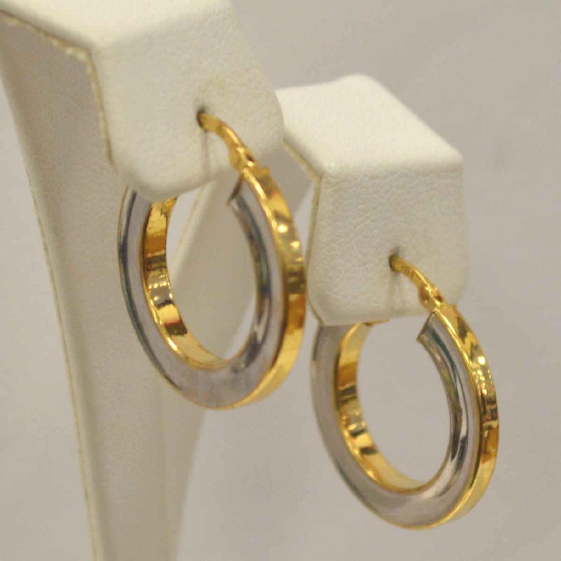 18kt two-tone hoop earrings (1 of 4)