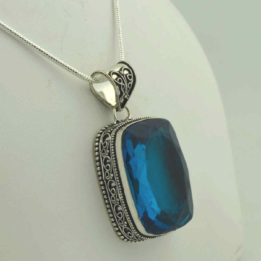 Sterling Silver Lab Created Topaz Necklace (1 of 4)