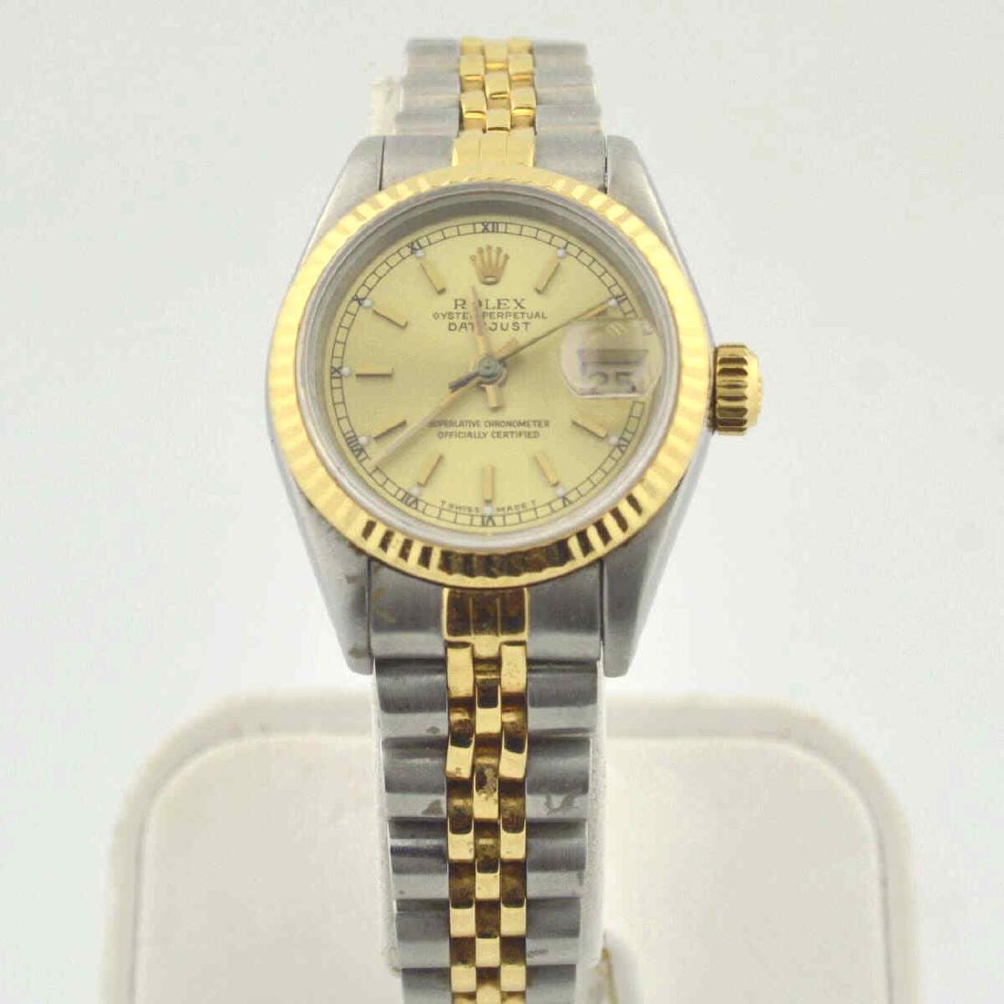 Lady's two tone Rolex Datejust watch (1 of 4)