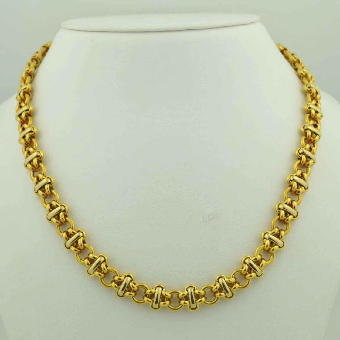 18kt two tone fancy link necklace (1 of 4)