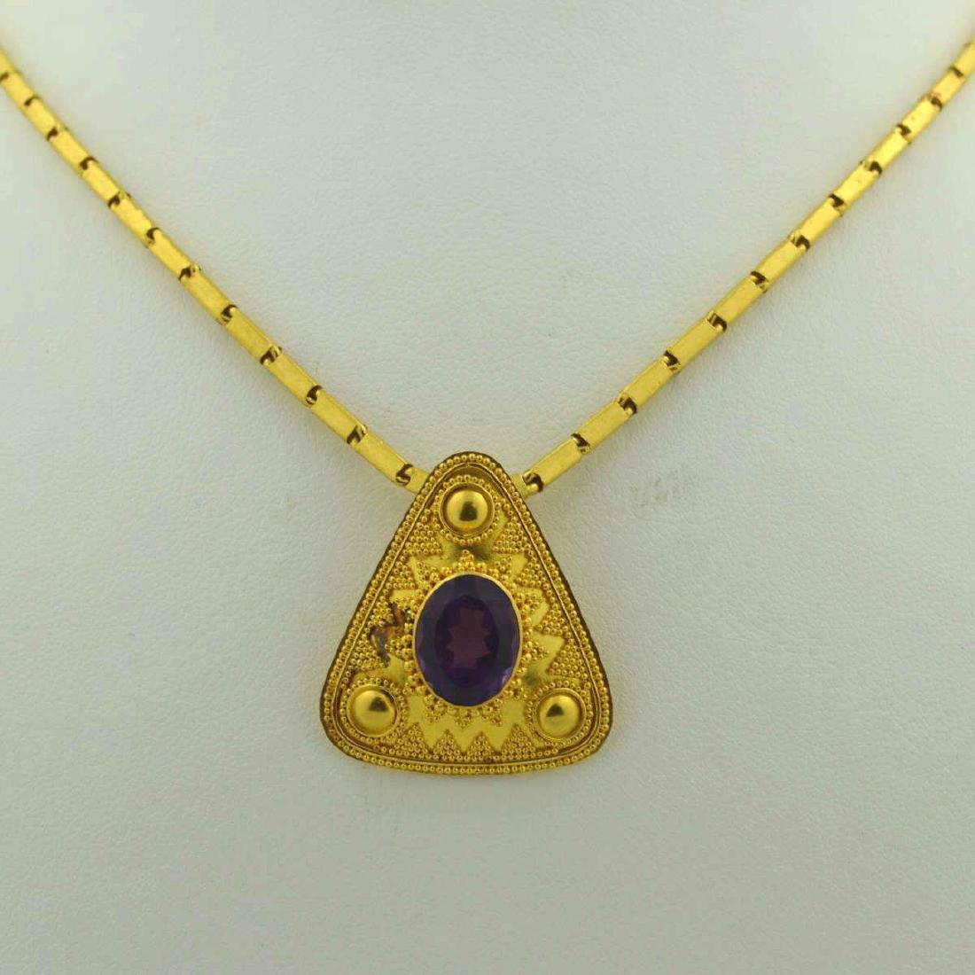 22kt baht chain with amethyst pendant (1 of 3)