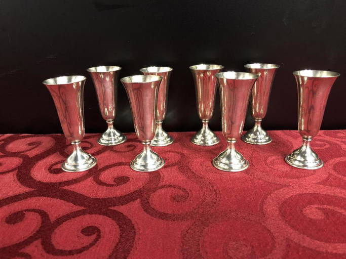 Set Of 8 Sterling Silver Cordials Cups By Randahl