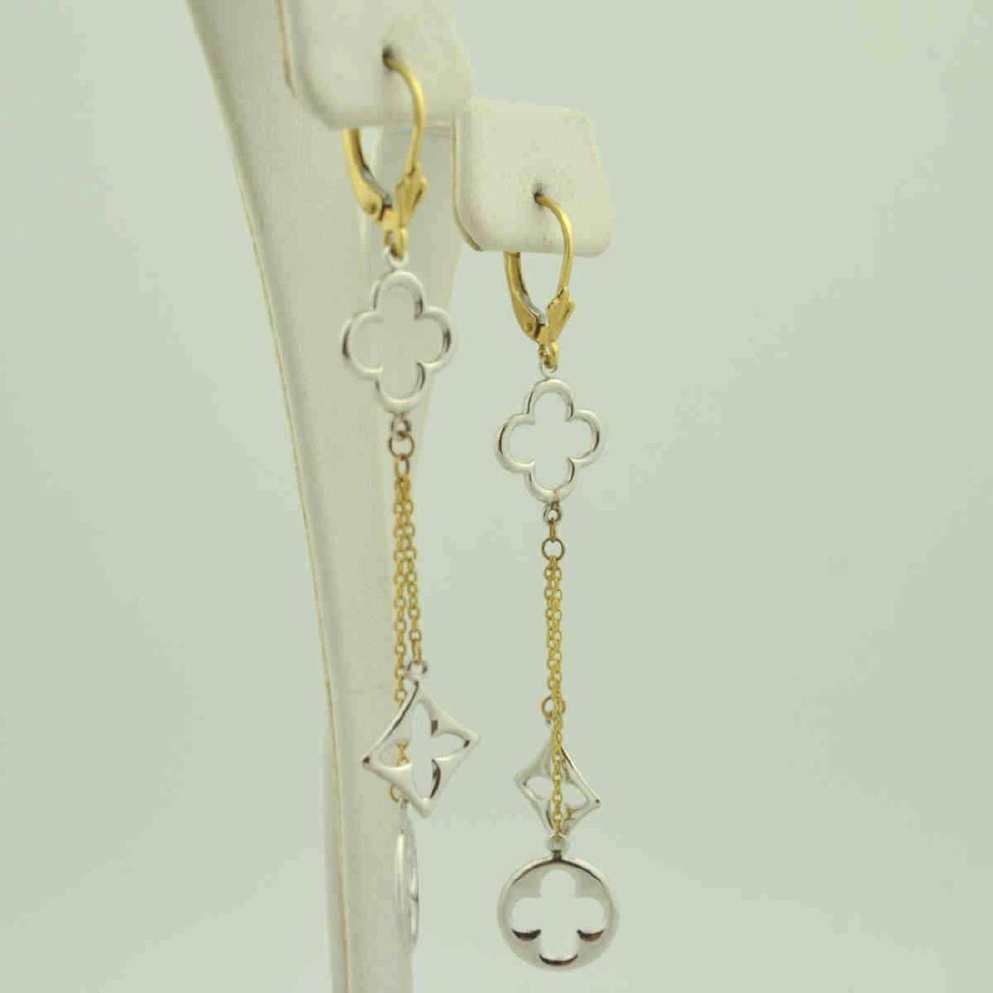 Ladies 14kt Two Tone Dangle Earrings (1 of 3)