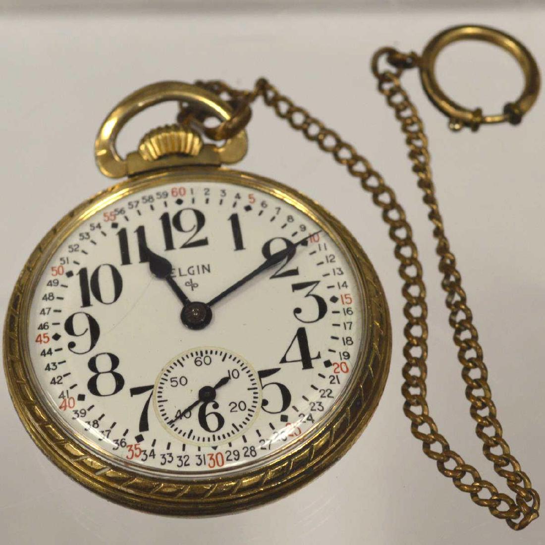 Pair of gold plated Elgin Pocket watches.