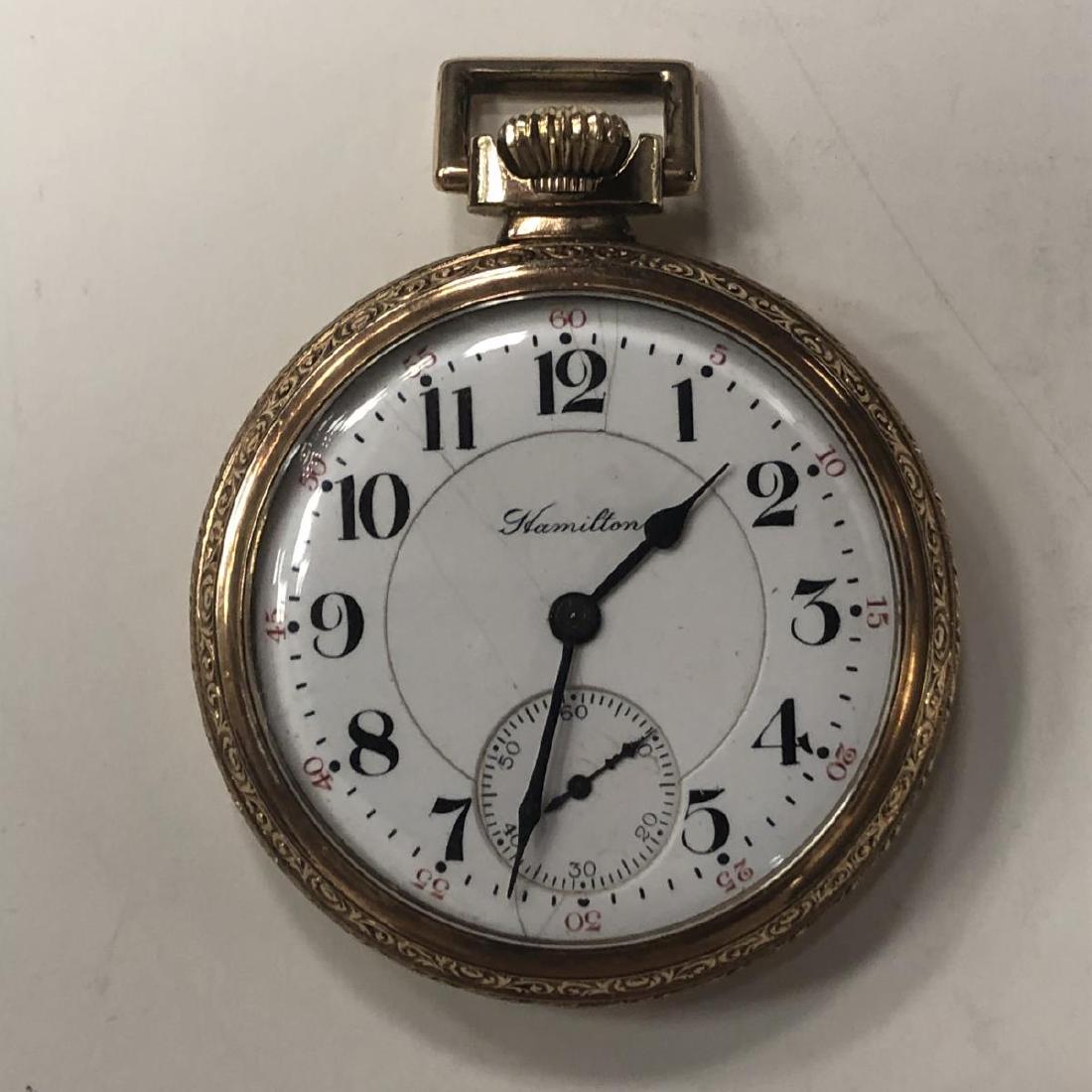 Hamilton Pocket Watch 2" Gold Filled 21 JEWEL (1 of 8)
