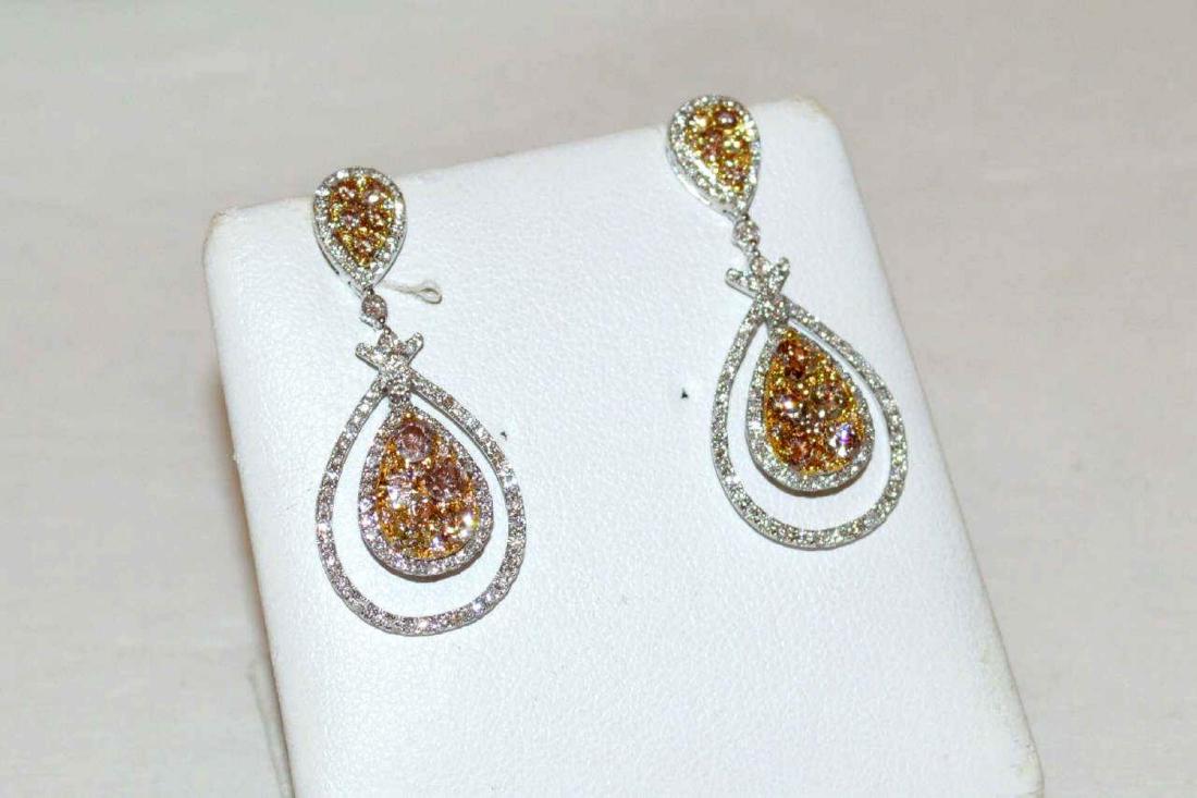 18kwg Diamond Drop Earrings 2.80 ctw. (1 of 3)