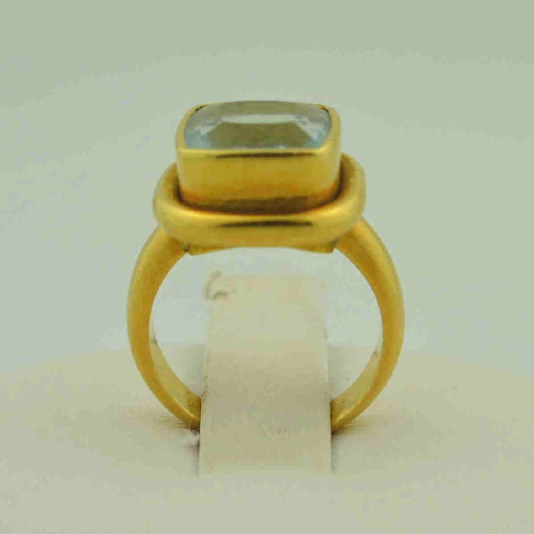18kt yellow gold aquamarine fashion ring (1 of 4)