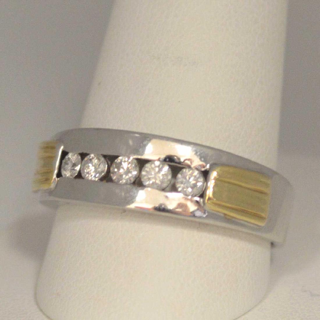 14kt Two Tone Diamond Band (1 of 5)