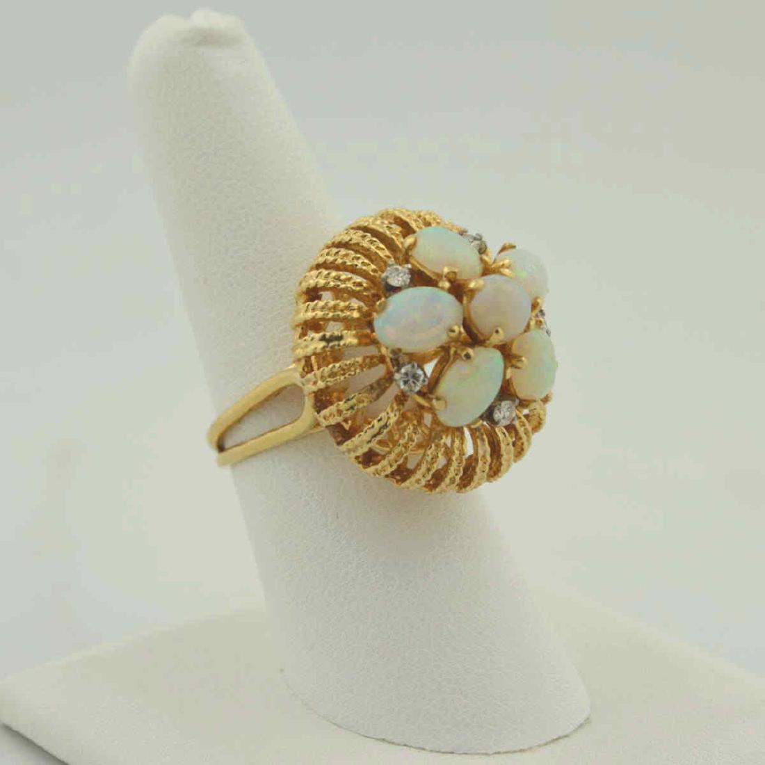 10kt yellow gold opal and diamond ring (1 of 4)