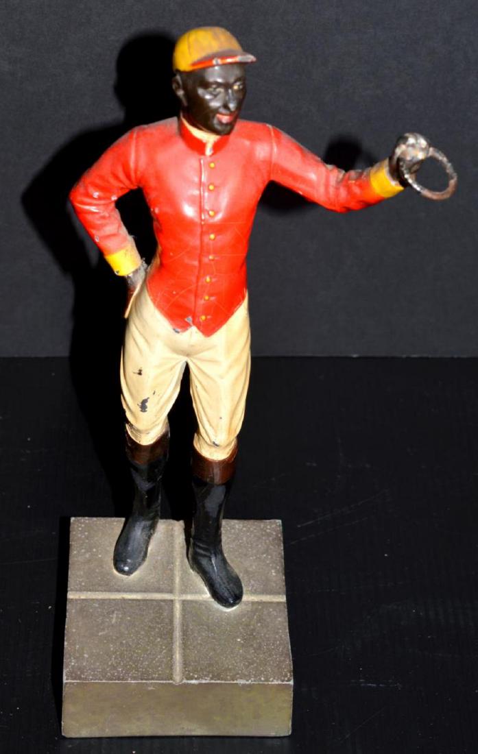 Cast Iron Lawn Jockey Vintage Type Statuette (1 of 6)