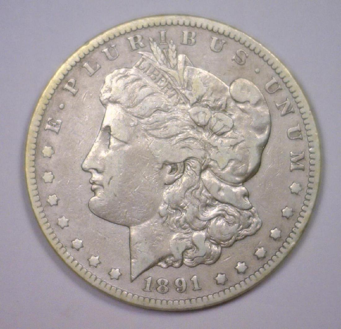 1891-CC Morgan Silver Carson City Dollar VG (1 of 2)