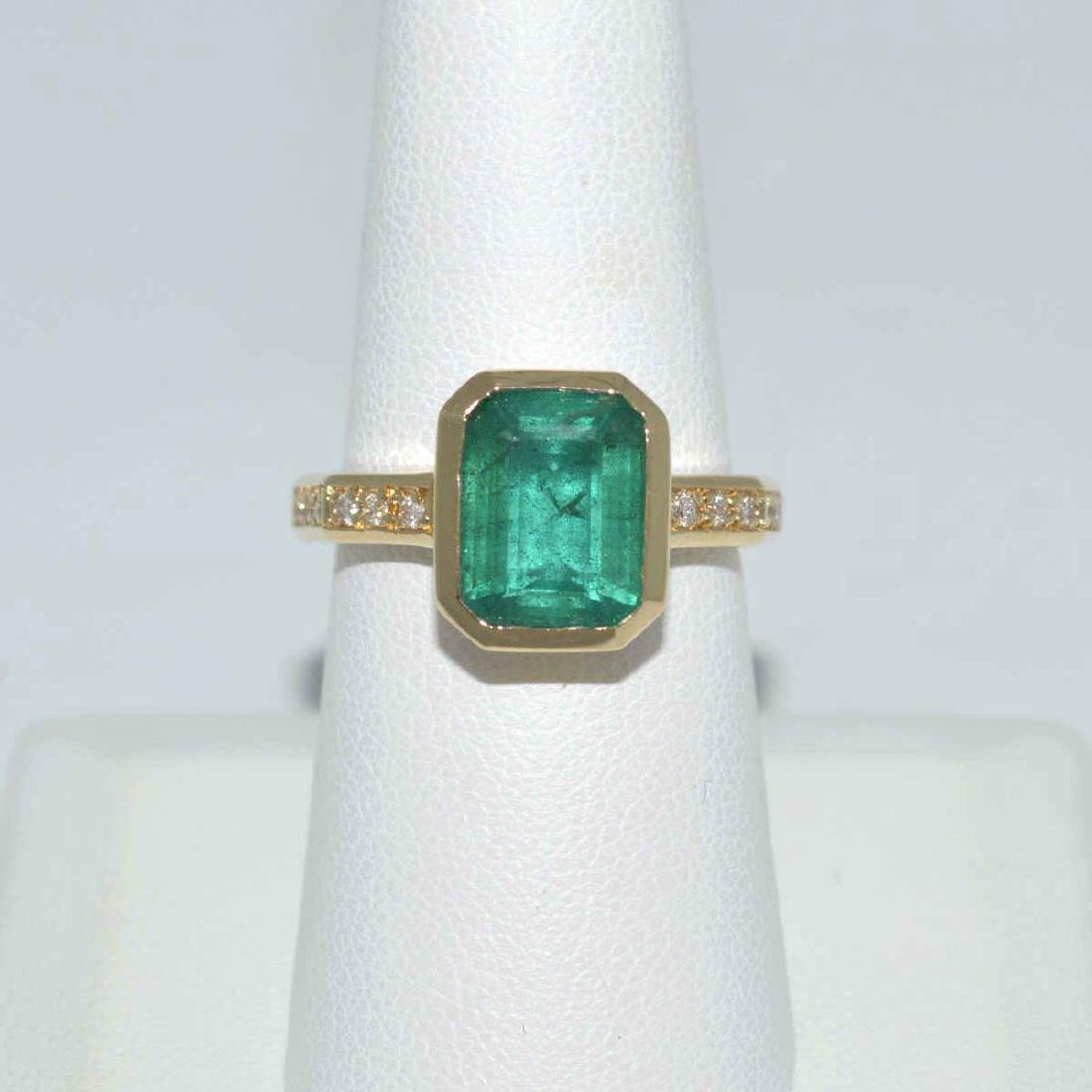 14kt yellow gold emerald and diamond ring (1 of 6)