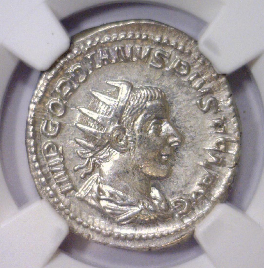 Roman Empire Gordian III AR Dbl Denarius NGC Ch AU: Roman Empire Gordian III AR Double Denarius NGC Ch AU