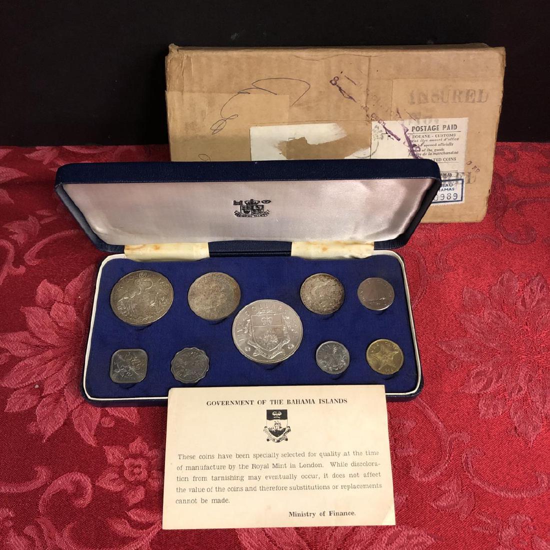 1966 Bahama 9-coin Mint Set w/Orig Mailing Box (1 of 4)